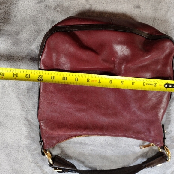 LAUREN Ralph Lauren Leather Maroon Hobo Shoulder Bag. - Picture 11 of 11